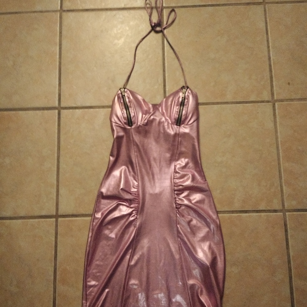 Sexy Symphony Shiney pink punk dress
